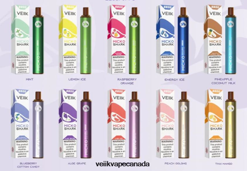 VEIIK Micko Shark 2200 Puffs Disposable Vape Pen 10pcs P448PN53 Multiple Flavors - VEIIK Pod Canada VEIIK Micko Shark 2200 Puffs Disposable Vape Pen 10pcs P448PN53 Multiple Flavors - VEIIK Pod Canada
