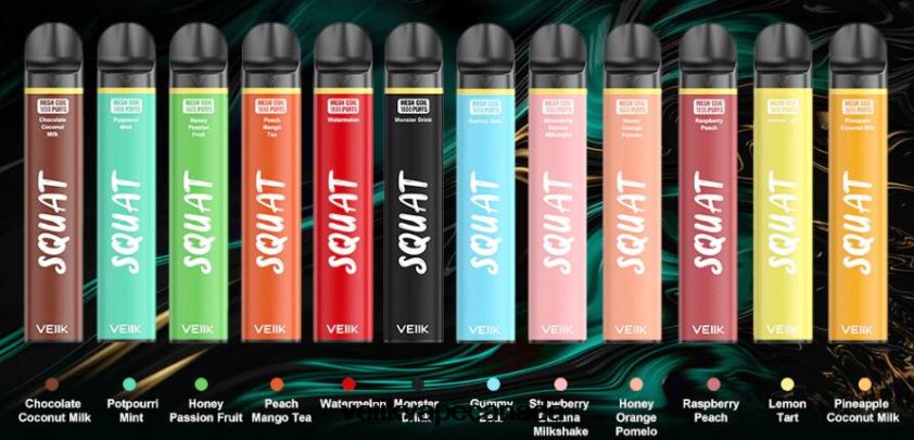 VEIIK Squat Mesh 1800 Puffs Disposable Vape Pen 10pcs P448PN54 Multiple Flavors - VEIIK E Liquid Canada VEIIK Squat Mesh 1800 Puffs Disposable Vape Pen 10pcs P448PN54 Multiple Flavors - VEIIK E Liquid Canada